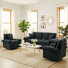 Modern Chenille Cloud Loveseat Sofa+Armchair 3-Piece Living Room Set