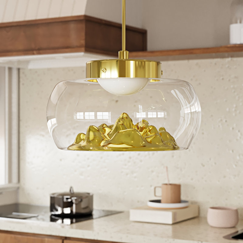 Luminaire suspendu 7,9 po Alpine, Or poli