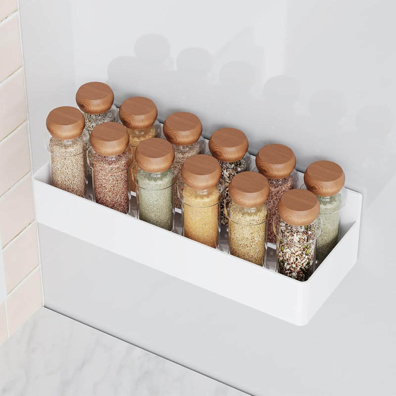 Support à épices 4 pièces pour réfrigérateur, organisateur de cuisine et tablette de rangement, Blanc