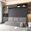 Grand lit escamotable mural avec canapé, tablettes USB et lumière, gris-512611408-512611413