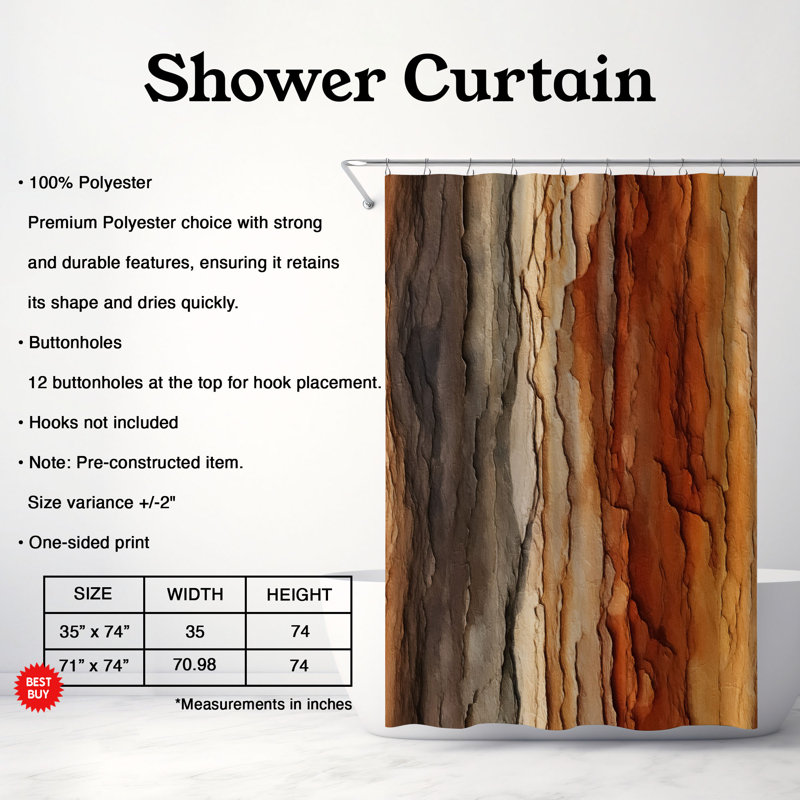 Perin Abstract Shower Curtain, 74"H x 71"W