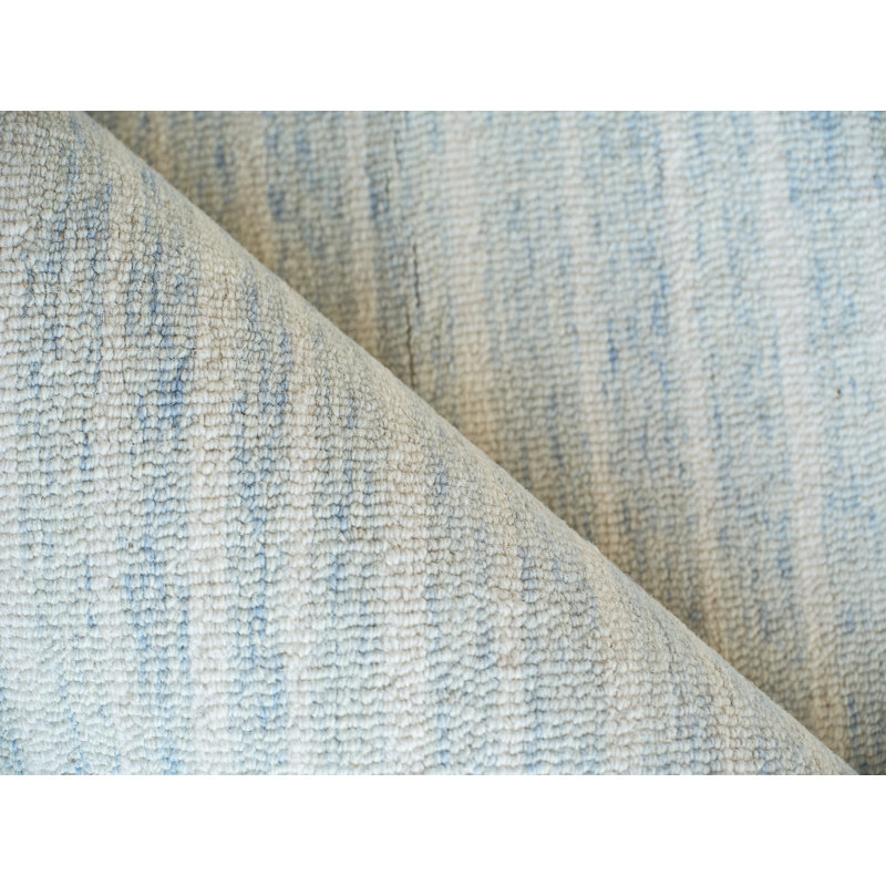 Dusseldorf hand-tufted New Zealand Wool Beige/Ivory Area Rug, Blue/Ivory, Rectangle 9' x 12'