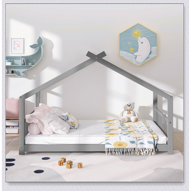 House Bed Wood Bed, Full