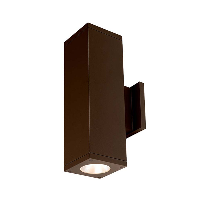 2 - Light LED Outdoor Armed Sconce, Bronze, CRI 85, Asymmetric Flood