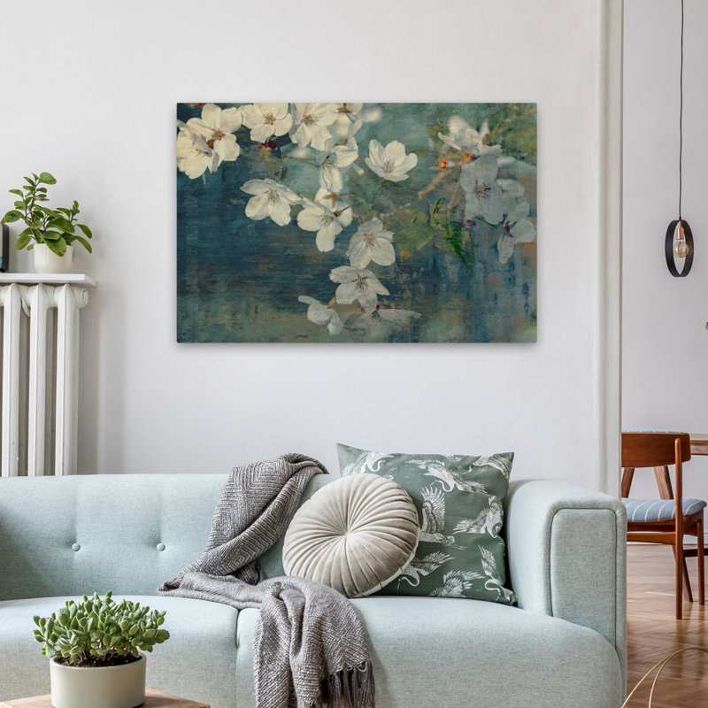 Plantes, fleurs, paysage, nature, doux printemps II, art mural, H 24 po x l 36 po