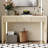 Apricot Fluted Drawer Table, Solid Wood Veneer On , Stable Uneven Floors, 220 Lbs Tabletop, 25 Rustic Style Entry Console With 3 Drawers, Structure And Veneer, Tabletop Load, Load-139818634