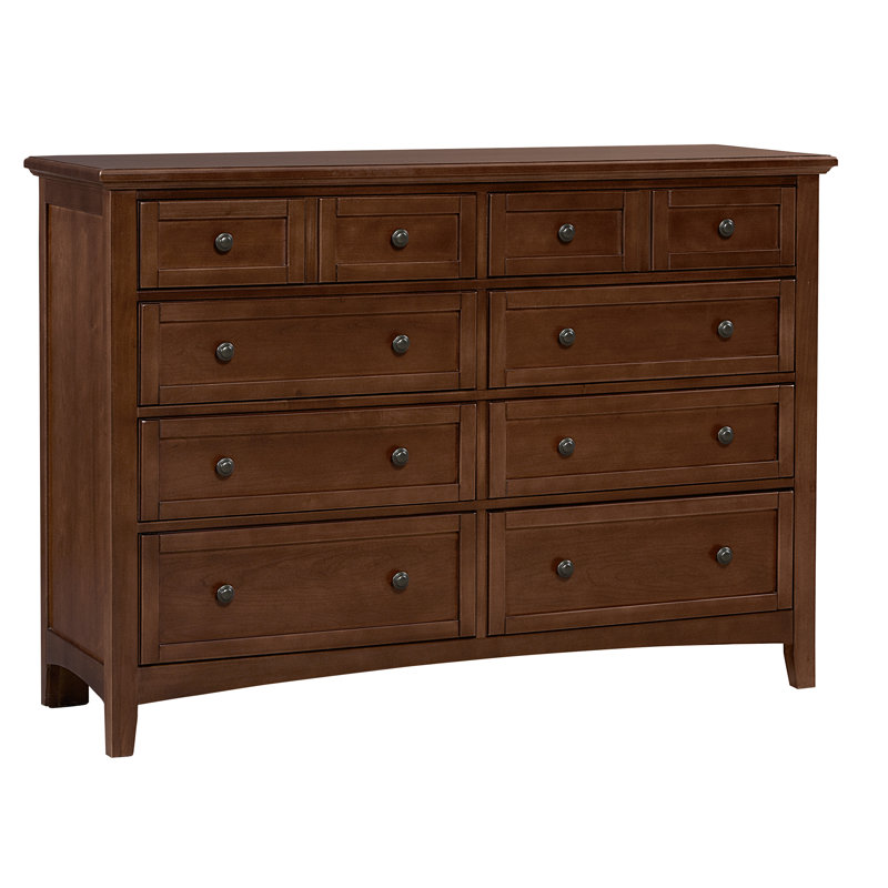 Commode double à 8 tiroirs 60 po Yaovi, Cerisier chaud