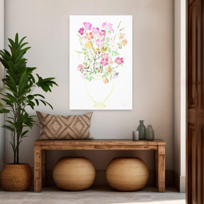 Contemporary Art Colourful Contemporary Delicate Rose Flower Nature Wall Art