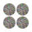 Fireworks White Round Beaded Placemat Smooth
