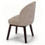 Chaise de salle à manger à dossier incurvé, recouverte de tissu, pieds en bois massif, marron, ensemble de 6-1717357764-1717357771