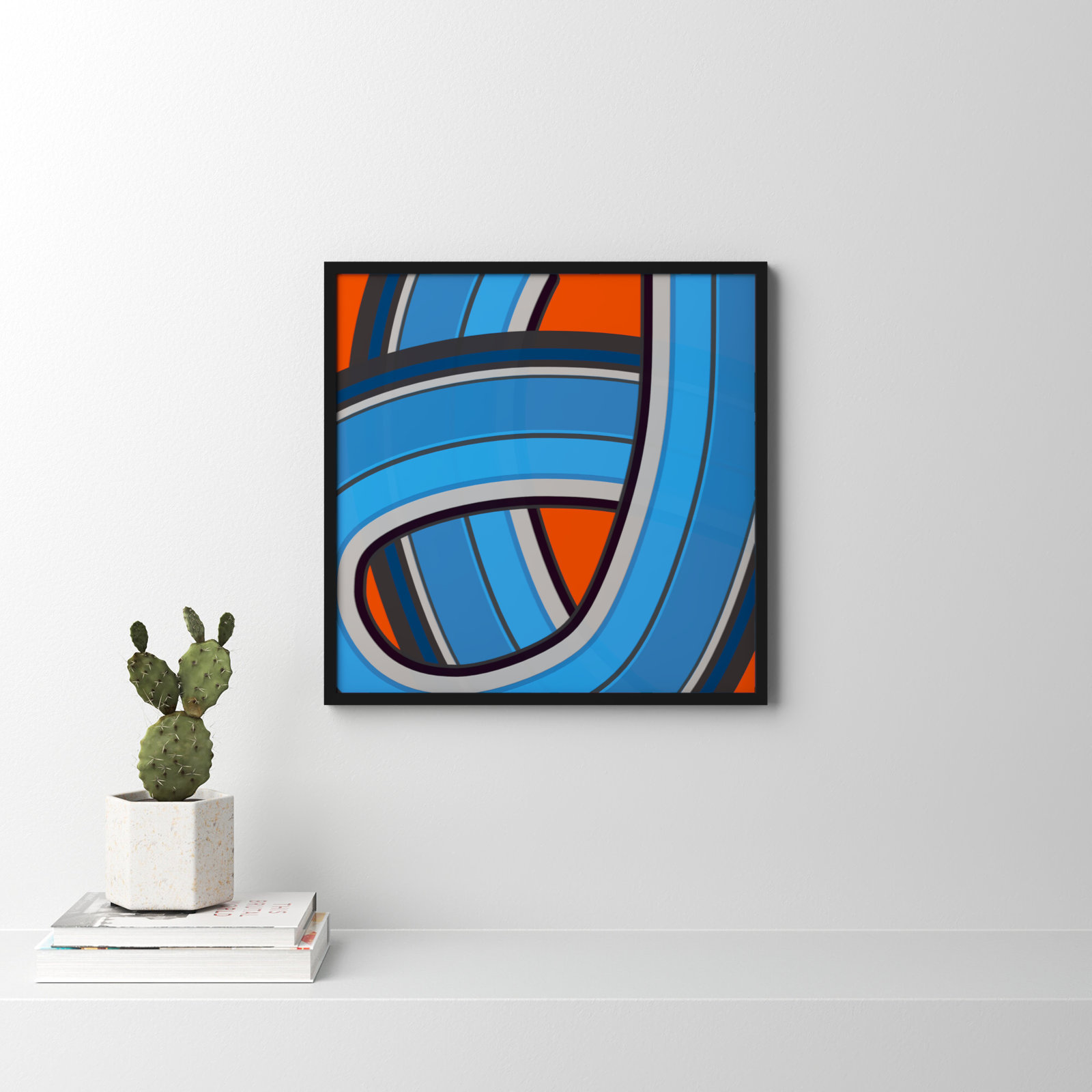 Twist Series I Twisted River by Jacques Pilon - Picture Frame Graphic Art on Paper, Black, 24" H x 24" W x 1.25" D