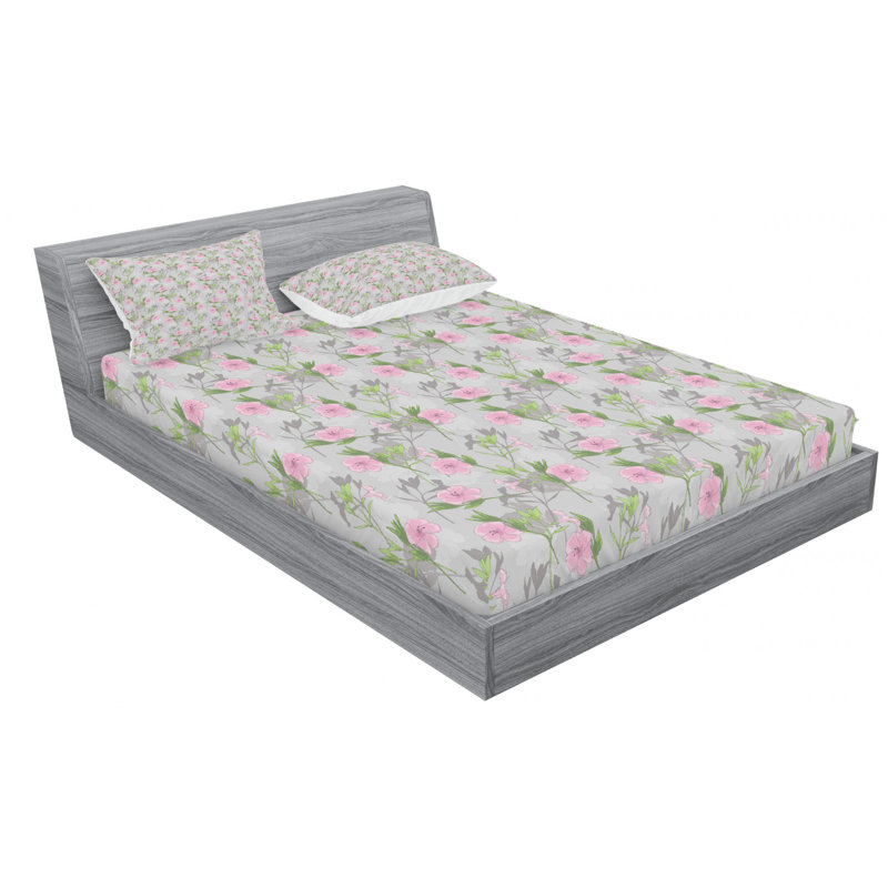 Ensemble de draps floral spring, Ensemble de drap pour grand lit avec drap-housse