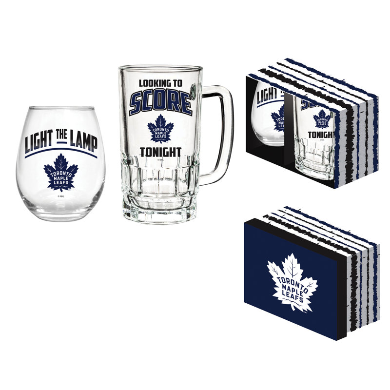 Ensemble-cadeau NHL Team Pint Glass and Wine, Maple Leafs de Toronto