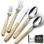 Ensemble 20 pièces d'argenterie martelé argent et or - Durable, élégant et lavable au lave-vaisselle pour une utilisation intérieure / extérieure-105670547