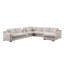 Canapé d'angle modulaire en chenille beige et tissu 141,5 po Chiara-1045401579