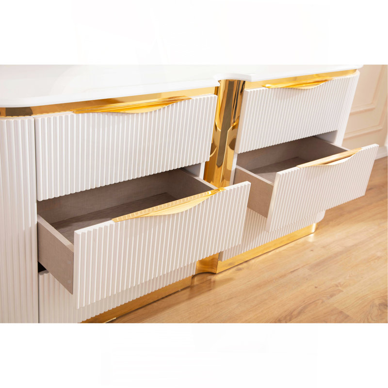 Commode à 6 tiroirs Laura Gold