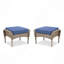 Ensemble de 2 repose-pieds d'extérieur en osier PE avec coussin pour la cour ou la terrasse-86003043-86003053