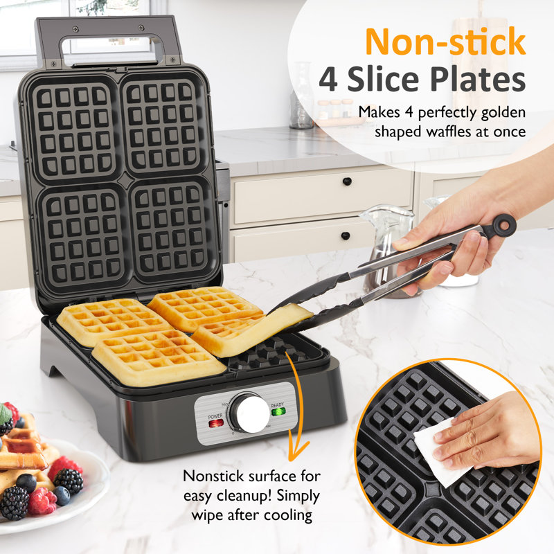 4-Slice Waffle Maker With Adjustable Temperature Control