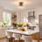 Vintage Matte Black 3-Light Semi Flush Mount Ceiling Light Fixture with Etched Clear Glass Shade-699262076