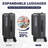 Luggage,With Front Opening,TSA Approved Lock,Hardshell Suitcase,Black