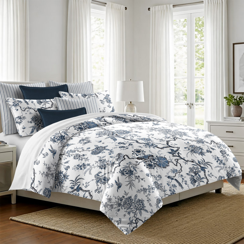 Tree Top Sky Cotton Duvet Cover Set, Queen Duvet Cover + 7 Additional Pieces