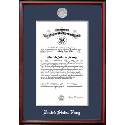 Navy Certificate Petite Picture Frame