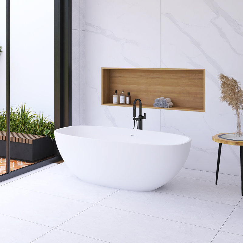 65.2'' x 29.7'' Soaking Solid Surface Bathtub