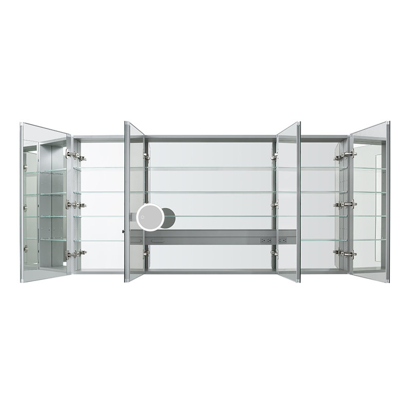 Royale 72-Inch Wide LED Medicine Cabinet with Mirrors