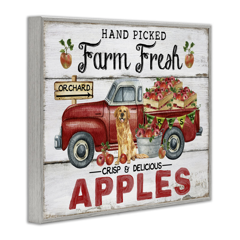 «Farm Fresh Apples Truck», estampe numérique par Creatif Belle, H 16 po x l 20 po, Estampe numérique Farmhouse