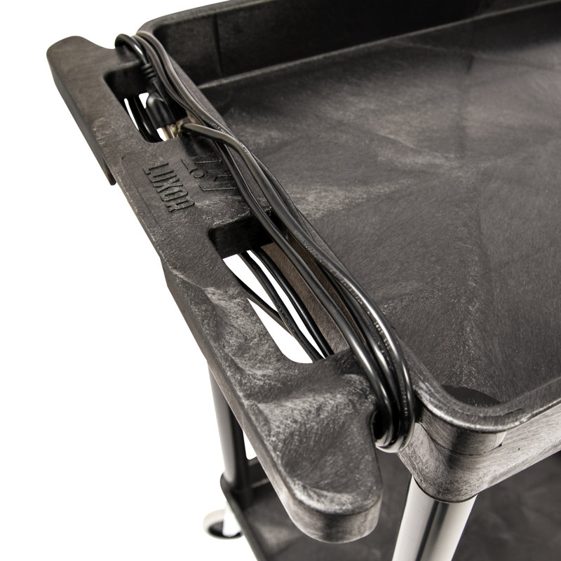 Black Thermoplastic Resin 4-Shelf Utility Cart with Wheels