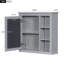 Armoire murale grise pour salle de bain avec miroir - 30 po x 28 po, intérieur spacieux, charnière de porte, rangement gris, monté et verre-198767221