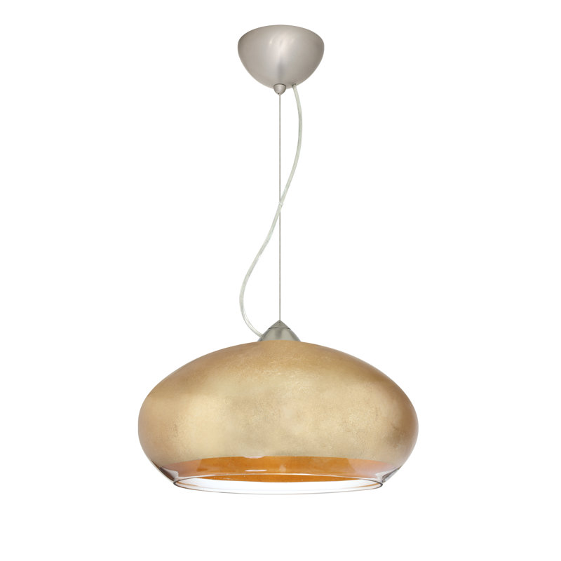 Nanava 1 - Light Single Pendant, Gold Foil, Satin Nickel