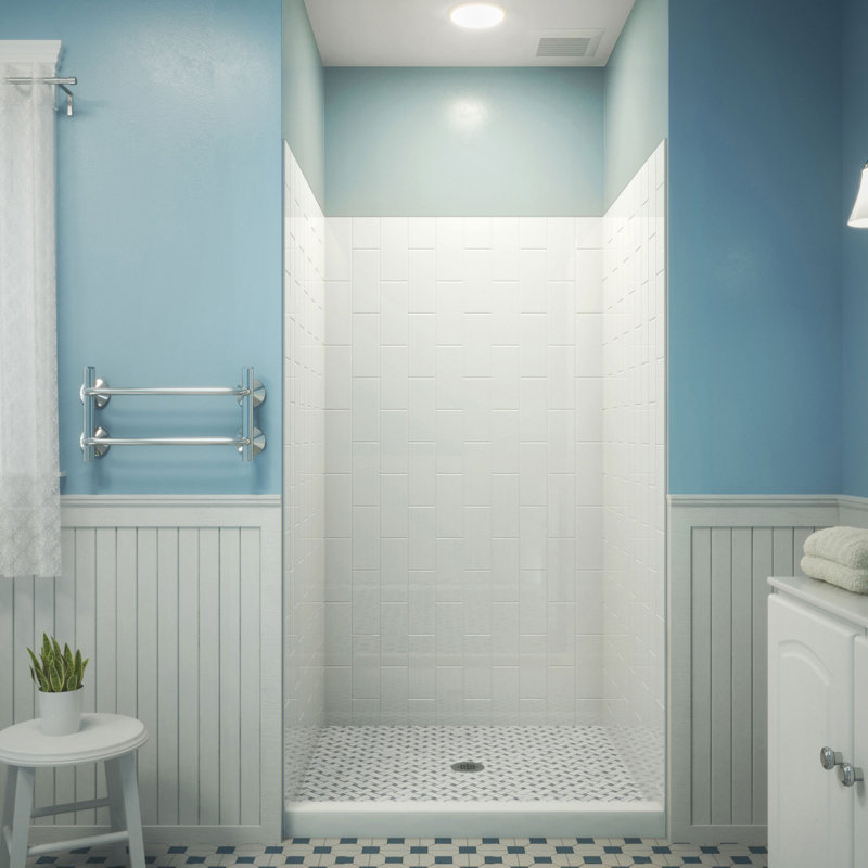Acrylic Backwall Kit, White, 76" H x 36" W x 41.5" D