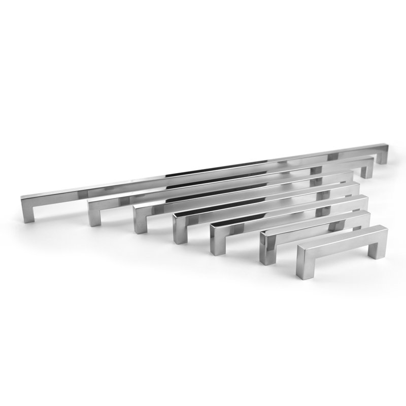 Poignée barre carrée, brillant, 5"