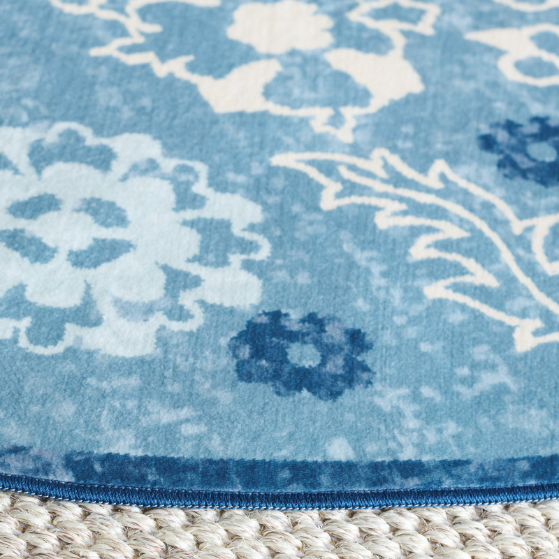 Tapis floral lavable à la machine MSRW 194 Performance, Rond 6 pi