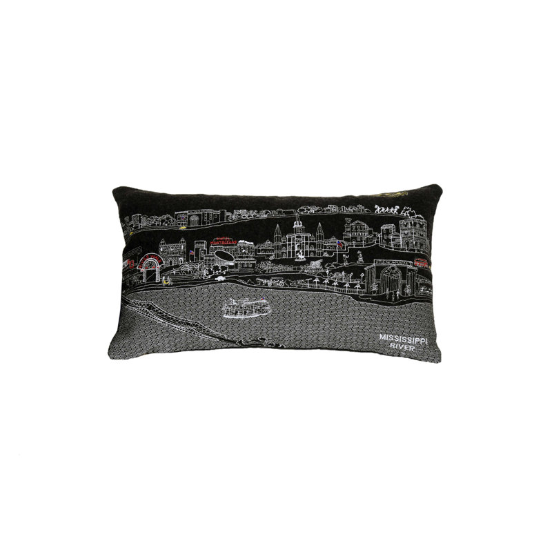 Coussin lombaire New Orleans, Gris, 14 po x 24 po