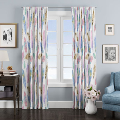 Panneaux de rideaux semi-transparents à motif floral