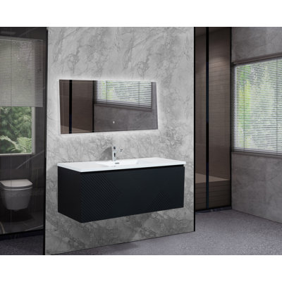 Ensemble de meuble-lavabo mural simple 47 po