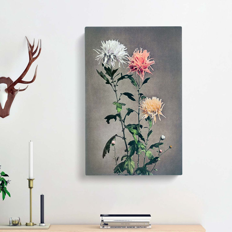 Pretty Chrysanthemums by Ogawa Kazumasa - Wrapped Canvas Print, 60cm H x 40cm W x 3cm D