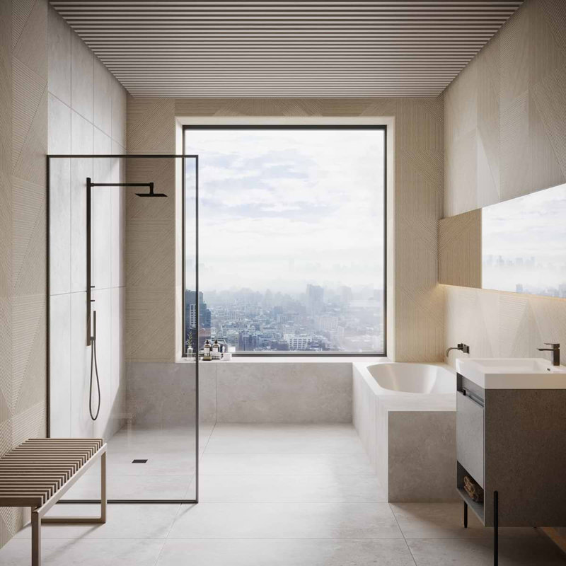 Enso 24X48 Matte Porcelain Wall Tile, Ash Beige
