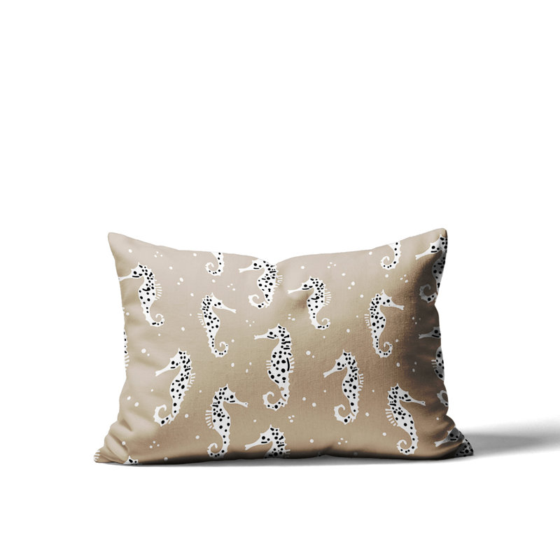 Barnon Reversible Throw Pillow, Beige, 14"H x 20"W