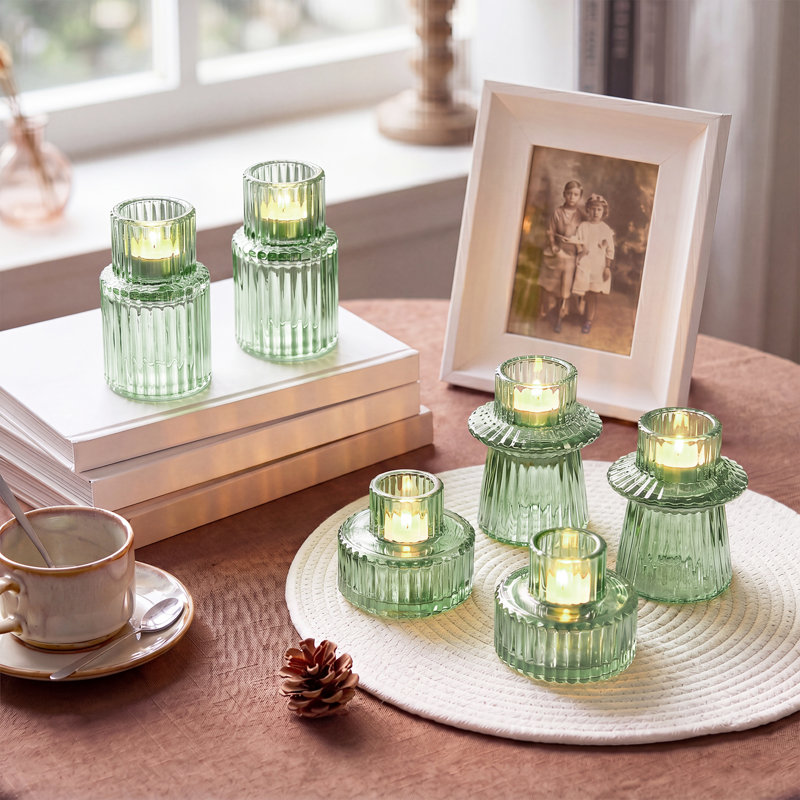 Soda-Lime Glass Candelabra, Green