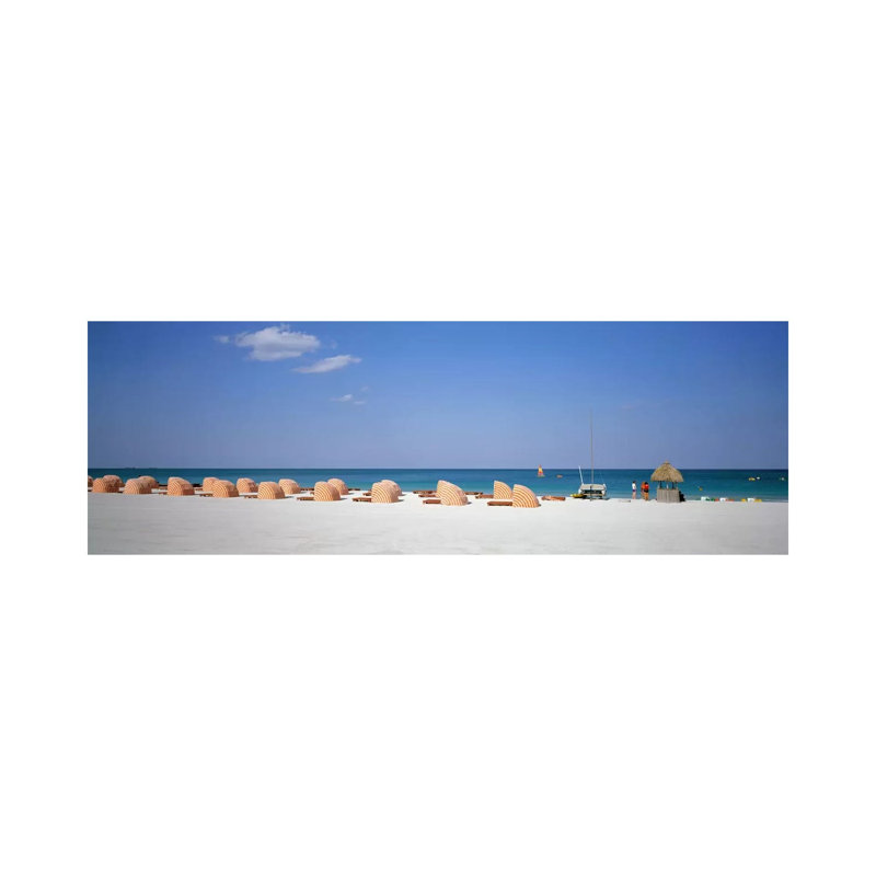 Beach Scene, Miami, Florida, USA by Panoramic Images - Wrapped Canvas Panoramic Gallery-Wrapped Canvas Giclée