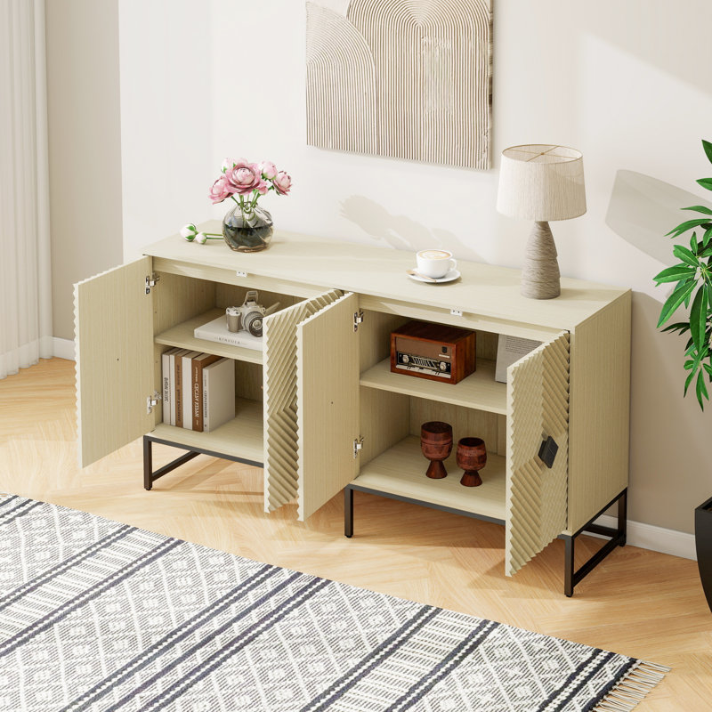 Armoire de rangement Carved, Beige