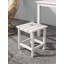 Table d'appoint carrée blanche en HDPE de 15 po pour terrasse, porche et balcon