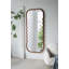 Miroir surdimensionné en bois 31,4 x 1,4 x 74 po avec cadre brun unique