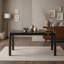 Table de salle à manger rectangulaire en bois de 152 cm (60 po) avec coins arrondis, pieds incurvés et pieds ajustables pour salle à manger-576469124