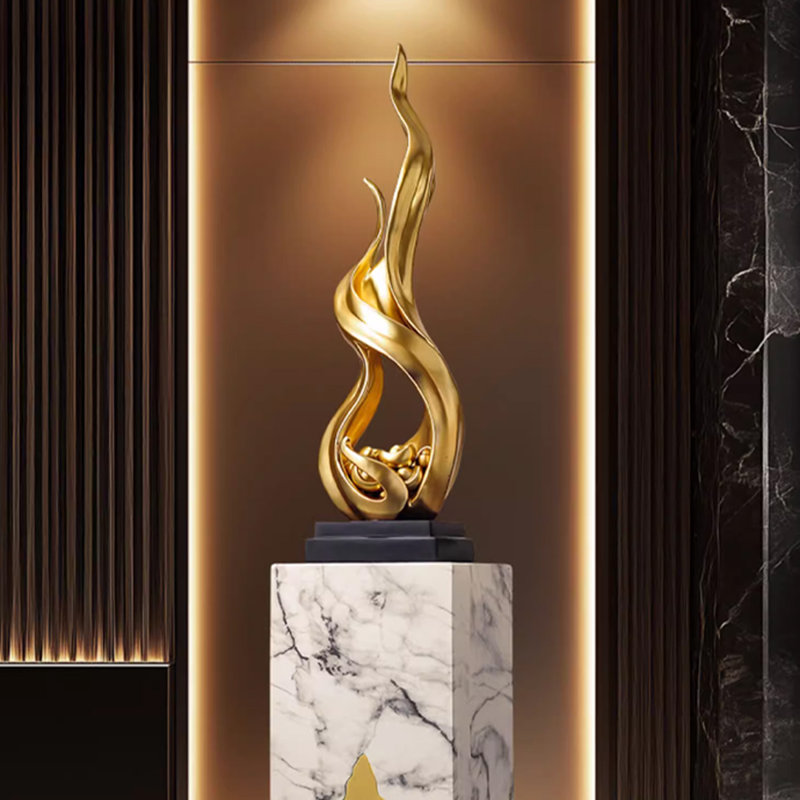 Modern Resin Finial Decorative Object, Gold