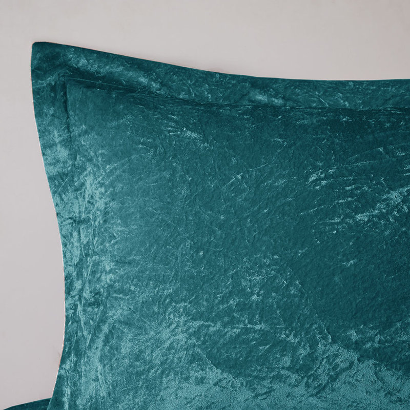 Literie en velours de luxe pour lit simple / simple TG, Édredon pour lit simple + 2 taies décoratives st, Sarcelle