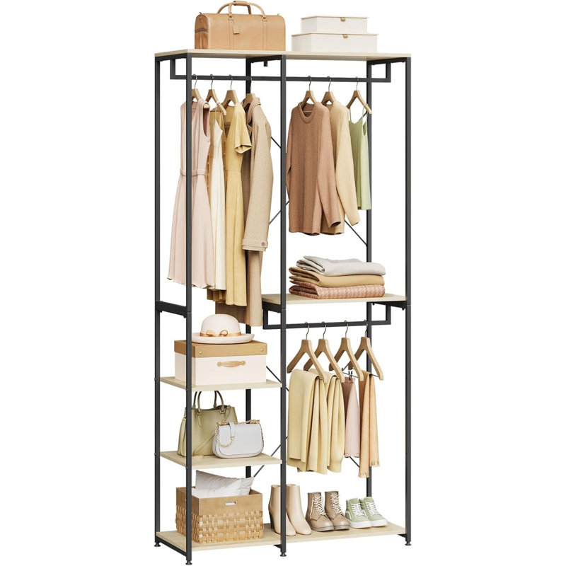 Mahurin 90cm Clothing Rack, Black/Light Oak